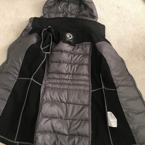 Halifax Traders Black Grey Down Hybrid Coat M - Picture 5 of 8